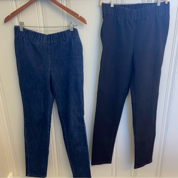 Soft Surroundings women’s small bundle, dark blue and black Pull-on Jeans basic - Picture 1 of 9